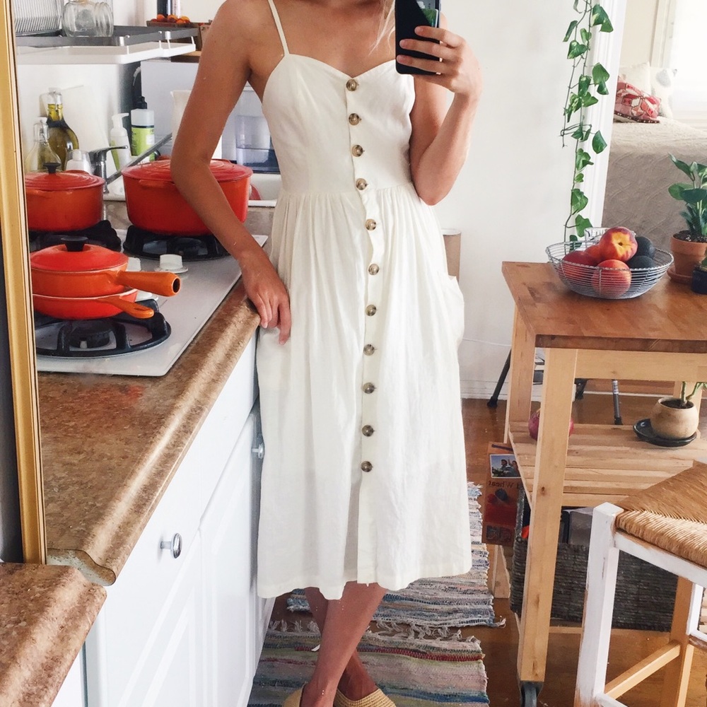 Off white button up dress Sz Medium